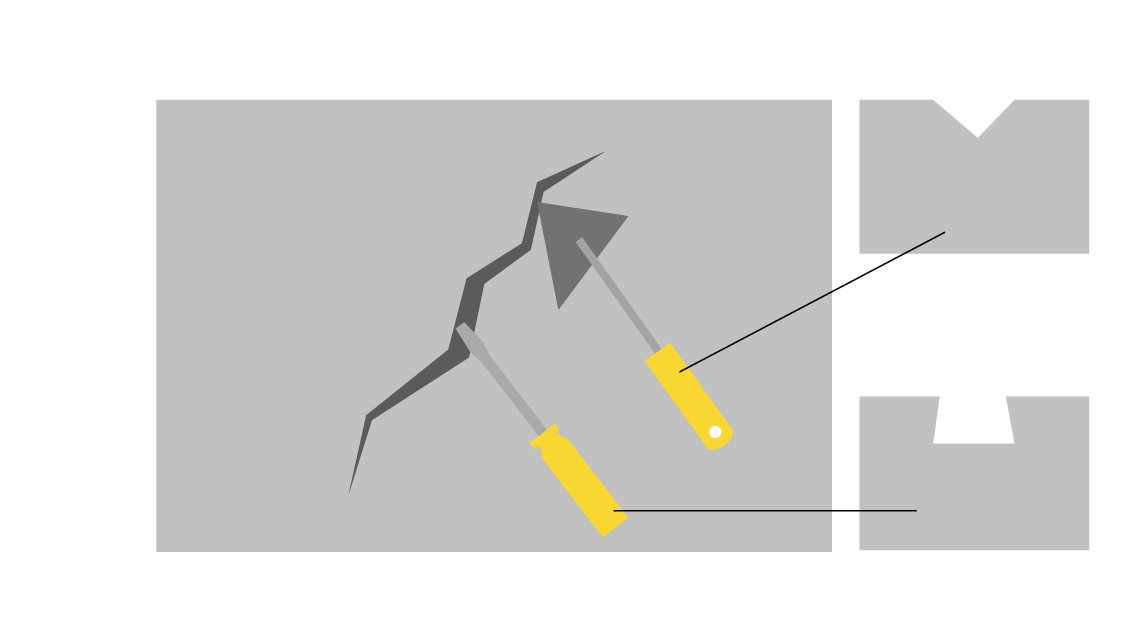 Как заделать трещину - перекрыть трещину Как заделать трещину – зашить трещину фото