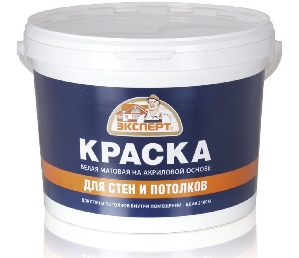 Акриловая краска на водной основе для потолков и стен