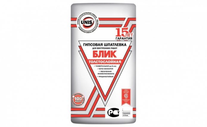 Гипсовая шпаклевка Uni Glitter толстый слой